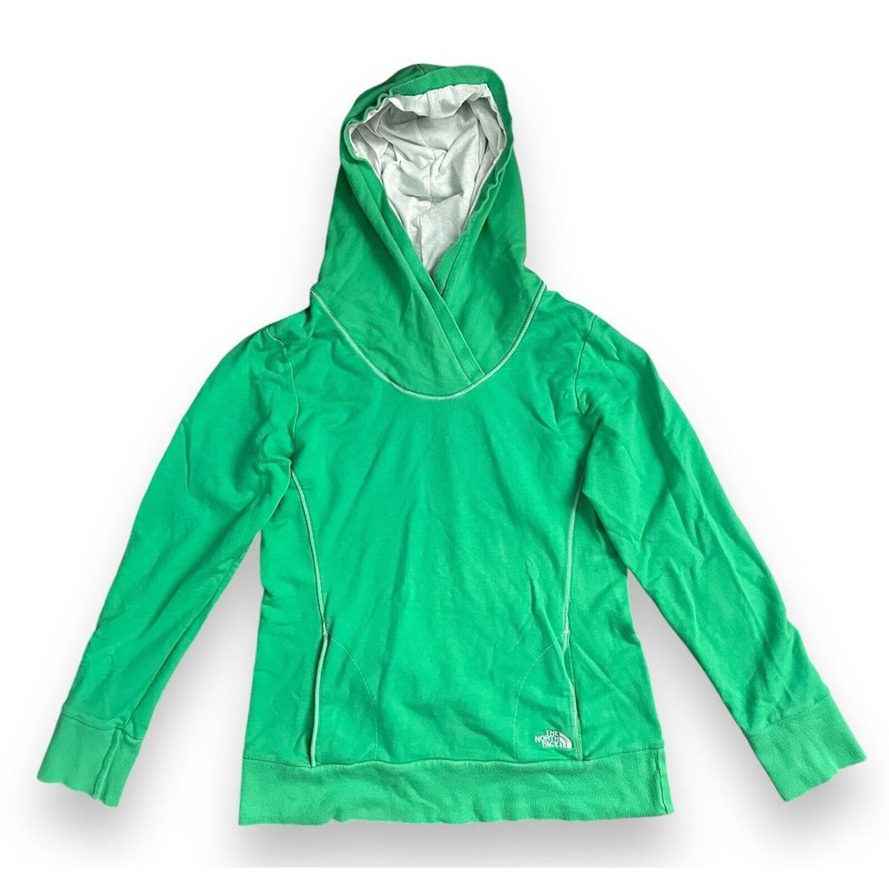 The North Face Long Sleeve Green Cotton Pullover Hoodie Sweatshirt Size M‎